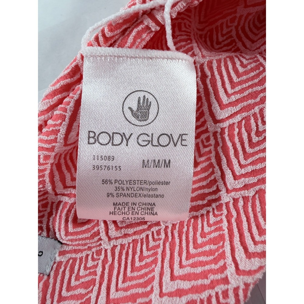 Body Glove Womens Kendal Bikini Bottoms Cheeky Coral Pink Geometric Jacquard Med - Picture 4 of 9